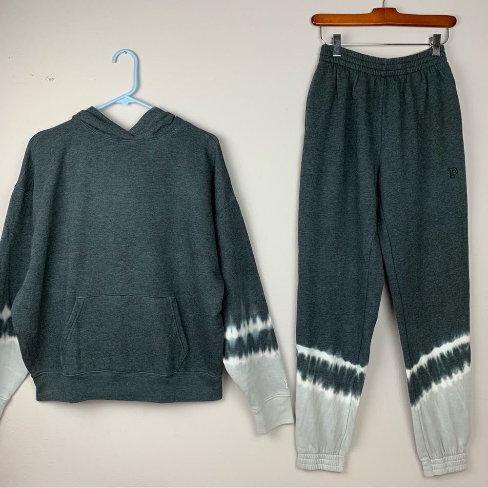 NWT PINK Victoria’s Secret Jogger & Hoodie Set Sporty Athleisure Campus Joggers